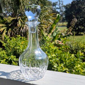 Vintage Cut Glass or Crystal Decanter & Stopper 11" Lismore Waterford Style
